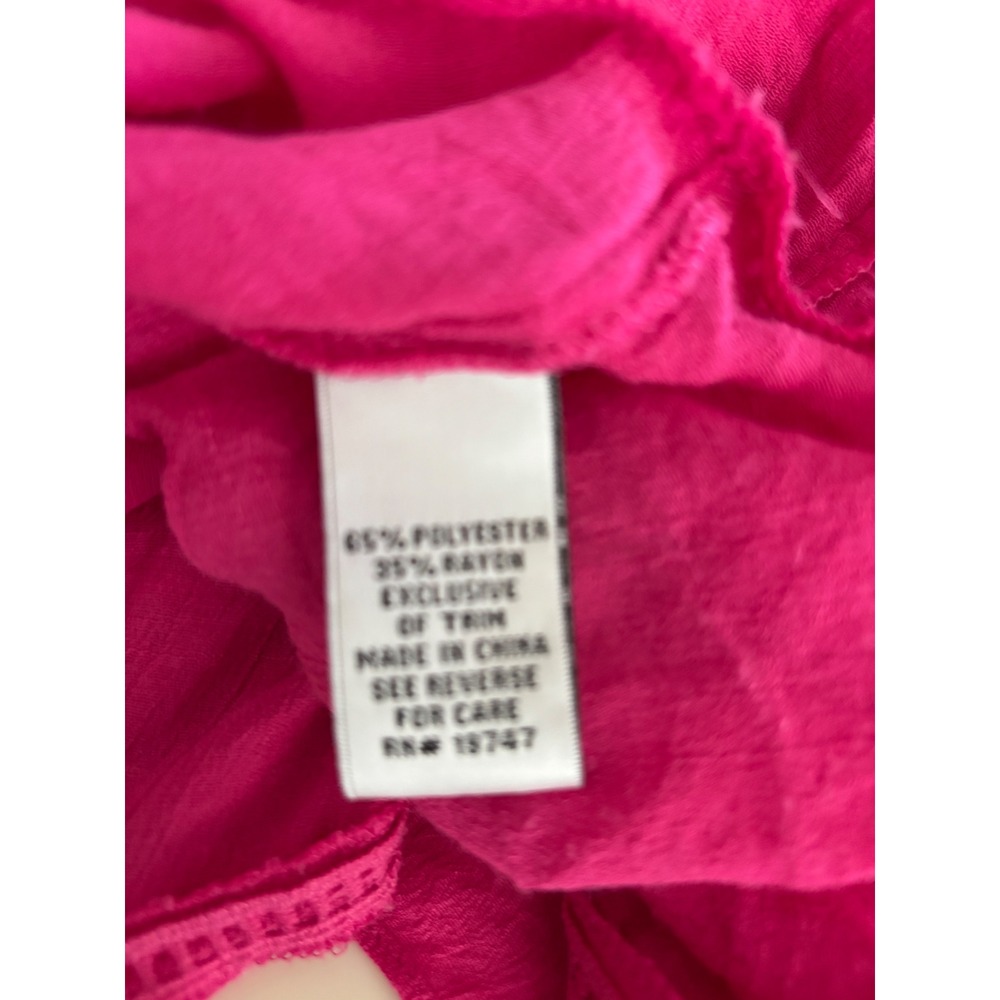 Counterparts Womens Pink Crochet Lace Embroidered Bell Sleeve Ruffle Blouse S - Picture 6 of 7